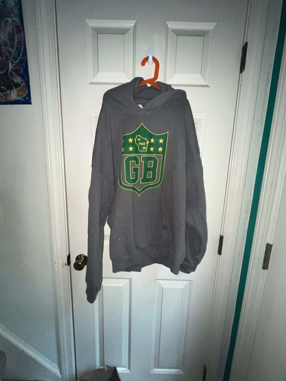 Gildan Heavy Blend Green Bay Packers Go Pack Go Graphic Hoodie Size XL